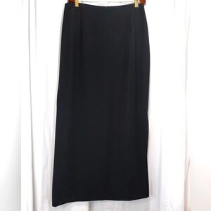 Giorgio Fiorlini Collection A-Line Dressy Maxi Skirt Size 10 Black Side Slit‎